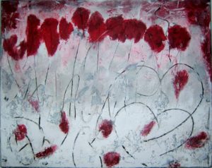 Mohnblumen abstrakt Acrylbild